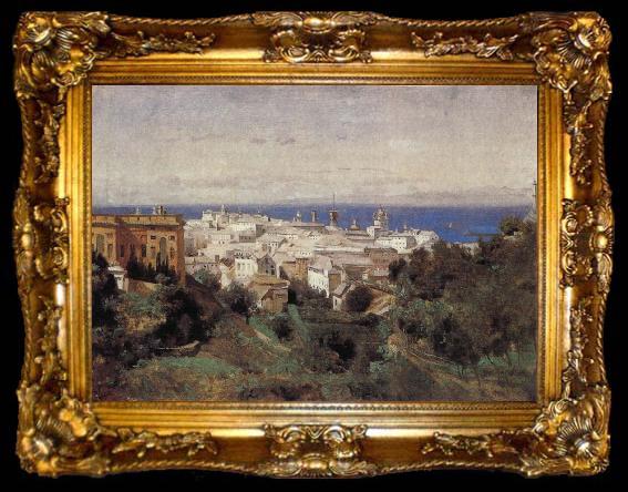 framed  Corot Camille View of Genoa, ta009-2